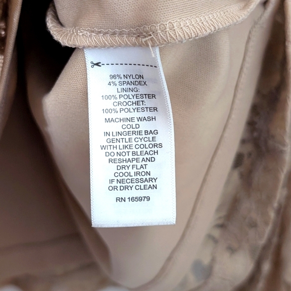 Beige Lace Mock Neck Top - Picture 3 of 5